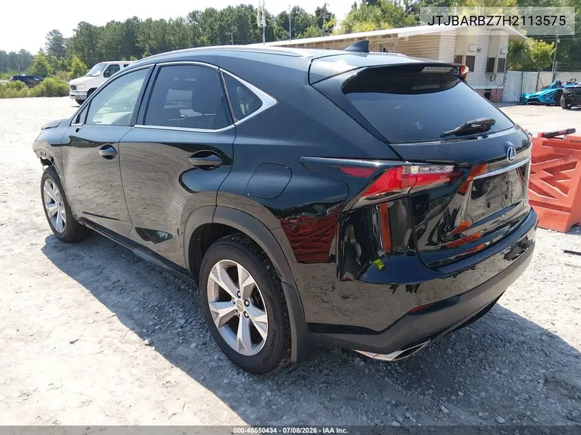 2017 Lexus Nx 200T VIN: JTJBARBZ7H2113575 Lot: 45550434