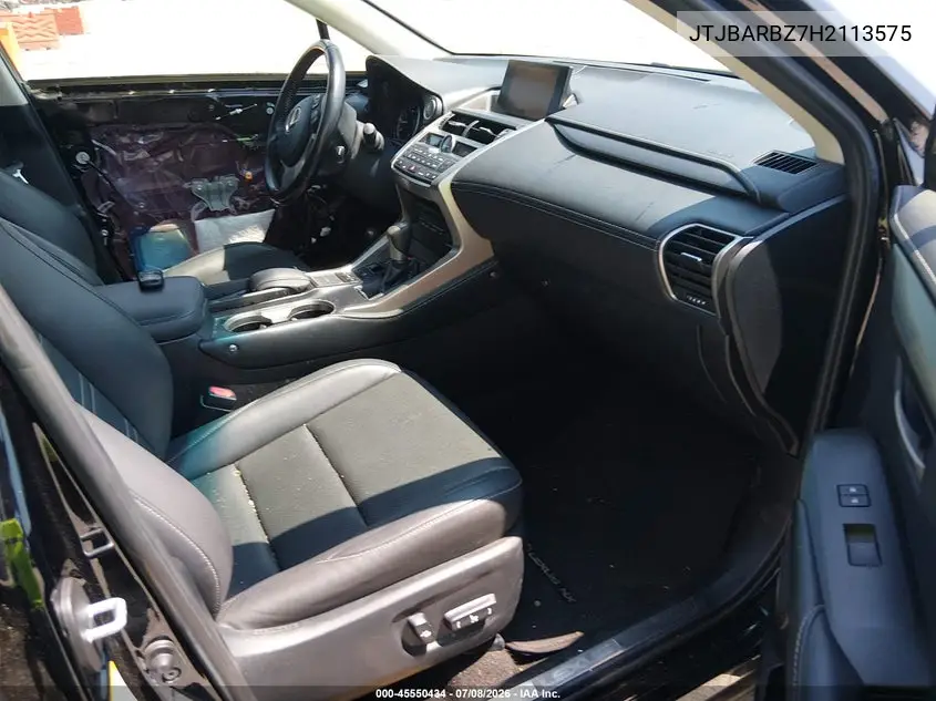 2017 Lexus Nx 200T VIN: JTJBARBZ7H2113575 Lot: 45550434