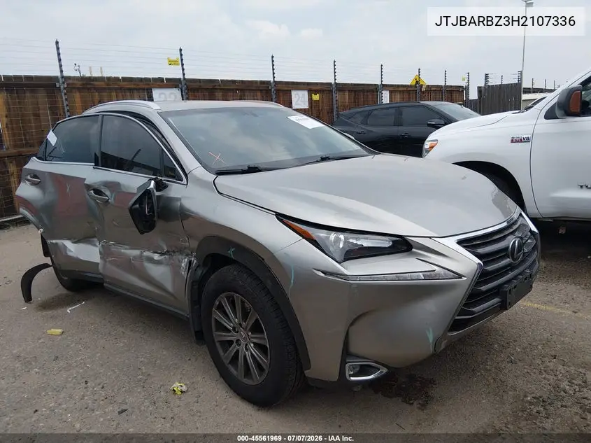 2017 Lexus Nx 200T VIN: JTJBARBZ3H2107336 Lot: 45561969