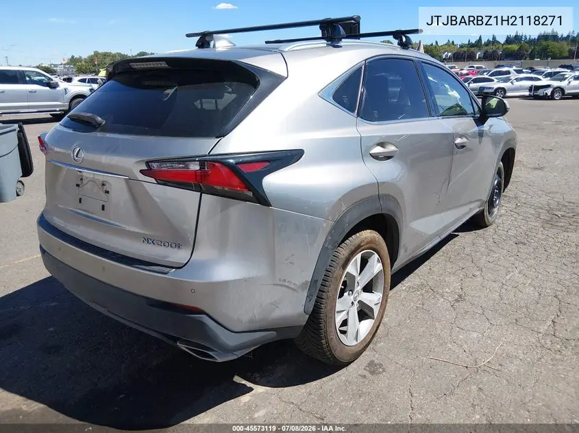 2017 Lexus Nx 200T VIN: JTJBARBZ1H2118271 Lot: 45573119