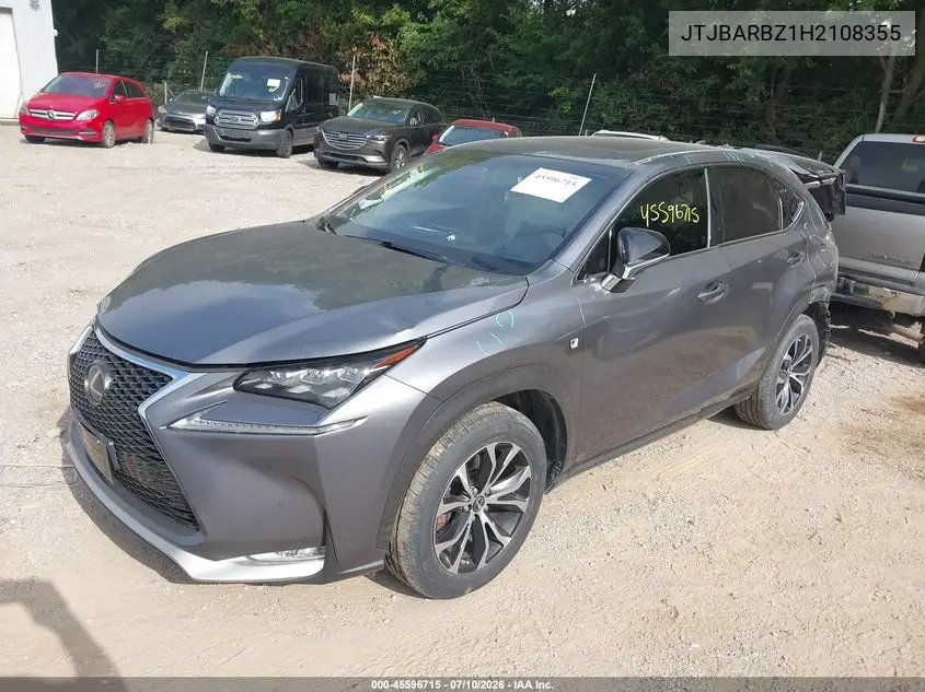 2017 Lexus Nx 200T F Sport VIN: JTJBARBZ1H2108355 Lot: 45596715