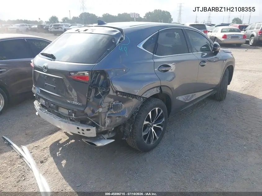 2017 Lexus Nx 200T F Sport VIN: JTJBARBZ1H2108355 Lot: 45596715