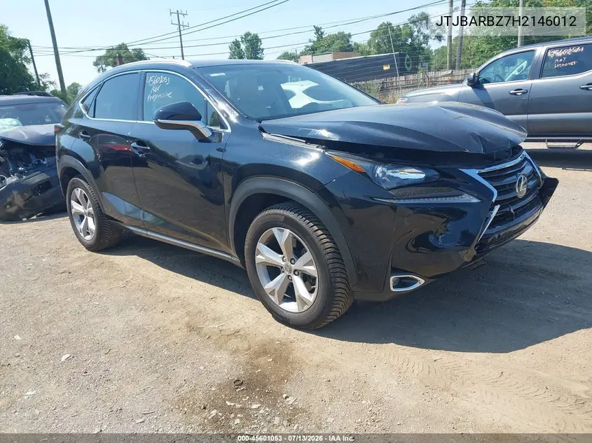 2017 Lexus Nx 200T VIN: JTJBARBZ7H2146012 Lot: 45601053