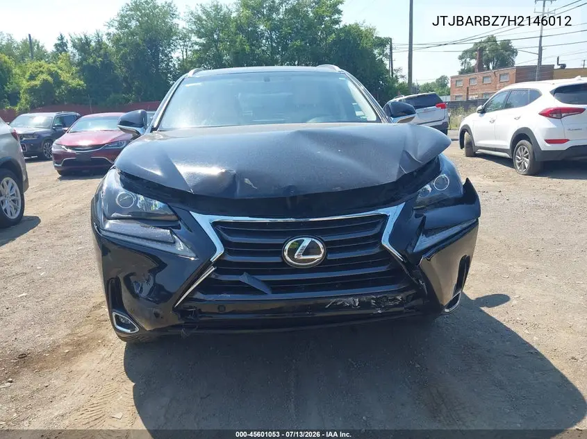 2017 Lexus Nx 200T VIN: JTJBARBZ7H2146012 Lot: 45601053