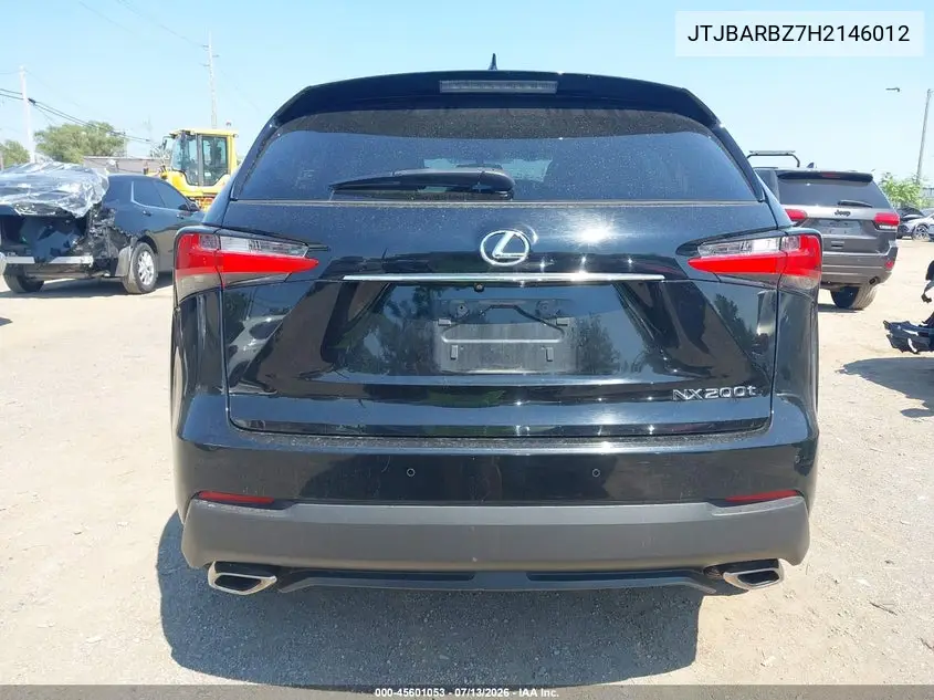 2017 Lexus Nx 200T VIN: JTJBARBZ7H2146012 Lot: 45601053