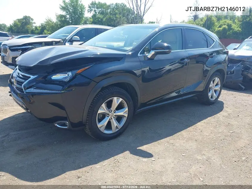 2017 Lexus Nx 200T VIN: JTJBARBZ7H2146012 Lot: 45601053