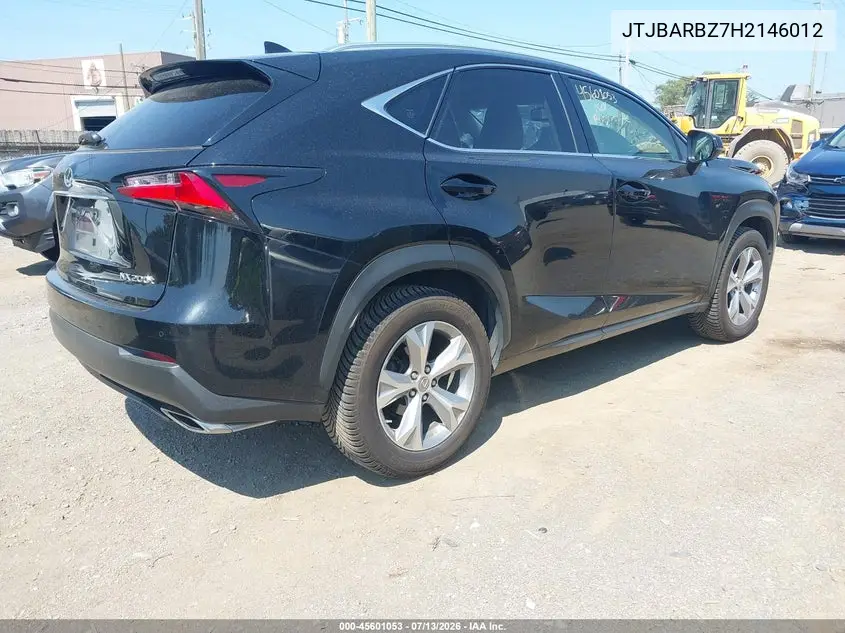 2017 Lexus Nx 200T VIN: JTJBARBZ7H2146012 Lot: 45601053