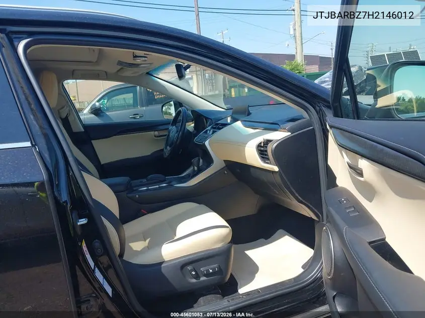2017 Lexus Nx 200T VIN: JTJBARBZ7H2146012 Lot: 45601053
