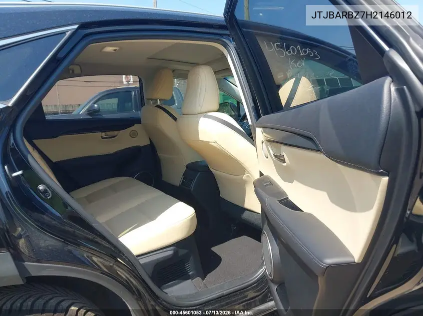 2017 Lexus Nx 200T VIN: JTJBARBZ7H2146012 Lot: 45601053