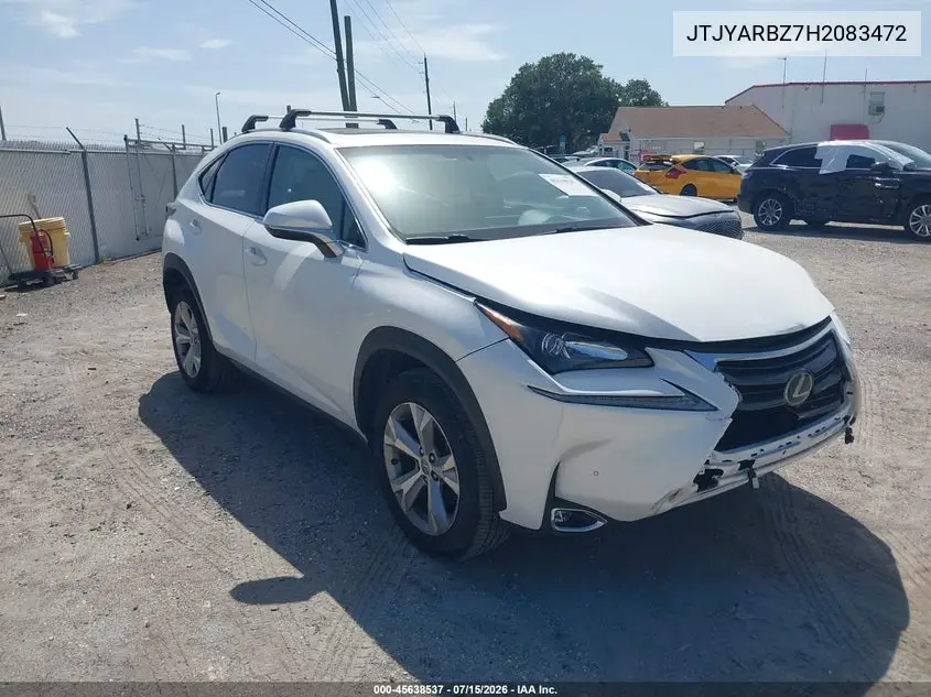 2017 Lexus Nx 200T VIN: JTJYARBZ7H2083472 Lot: 45638537