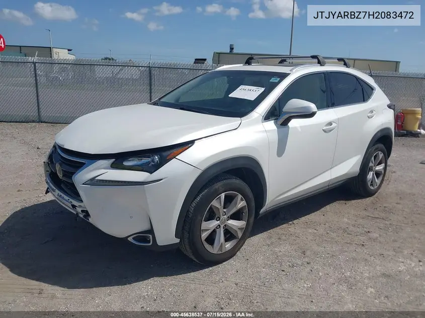 2017 Lexus Nx 200T VIN: JTJYARBZ7H2083472 Lot: 45638537