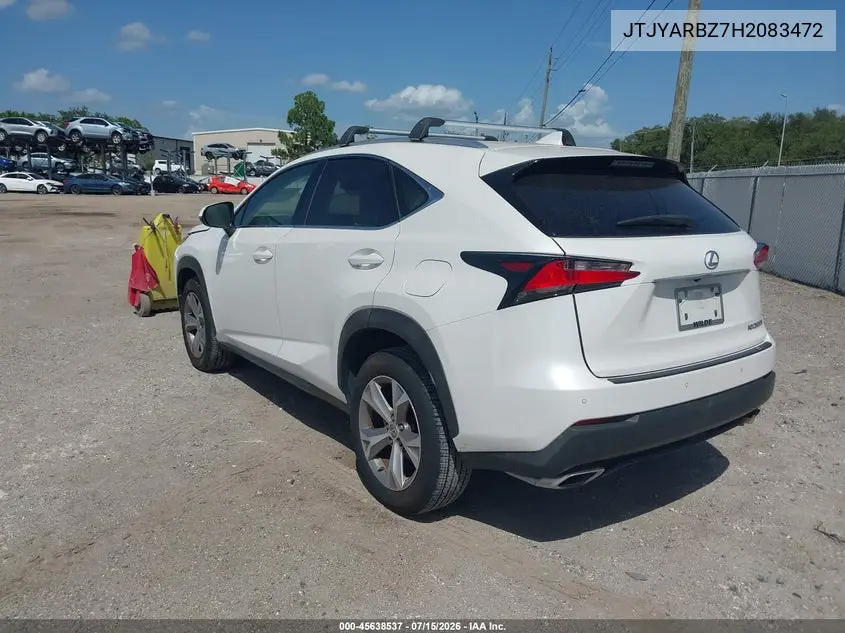 2017 Lexus Nx 200T VIN: JTJYARBZ7H2083472 Lot: 45638537