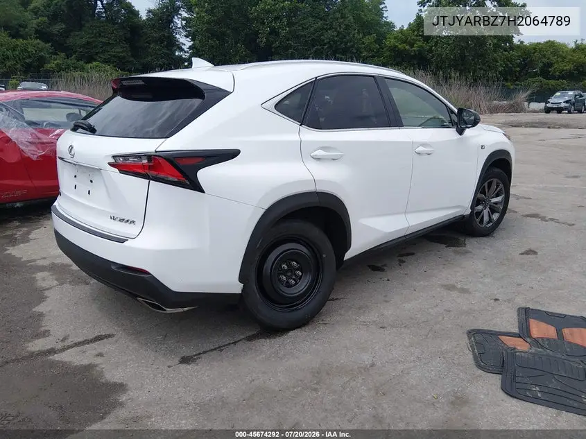 2017 Lexus Nx 200T F Sport VIN: JTJYARBZ7H2064789 Lot: 45674292