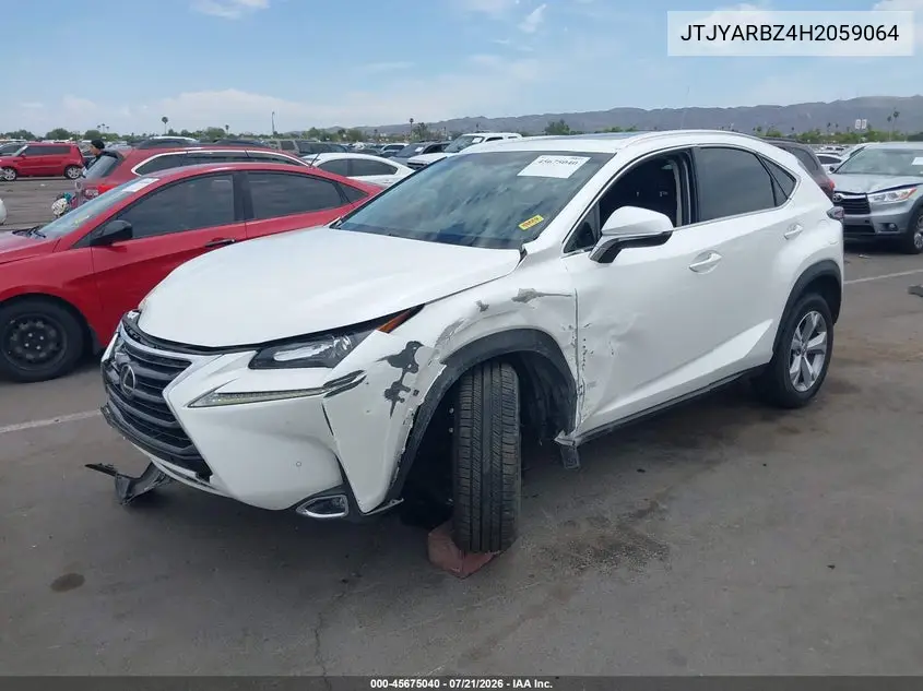 2017 Lexus Nx 200T VIN: JTJYARBZ4H2059064 Lot: 45675040