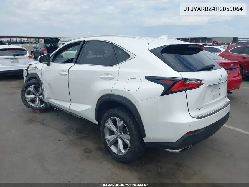 2017 Lexus Nx 200T VIN: JTJYARBZ4H2059064 Lot: 45675040
