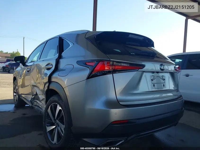 2018 Lexus Nx 300 VIN: JTJBARBZ2J2151205 Lot: 45388798