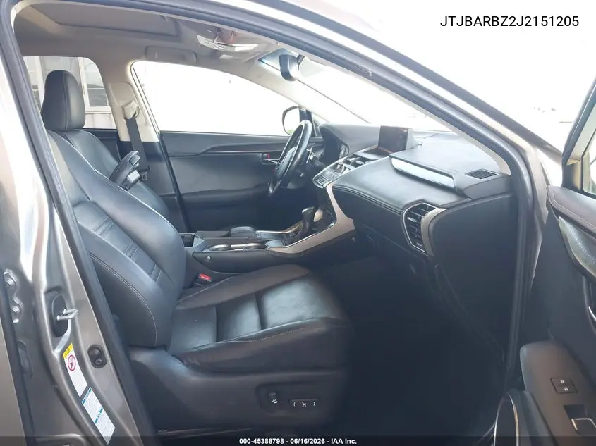 2018 Lexus Nx 300 VIN: JTJBARBZ2J2151205 Lot: 45388798