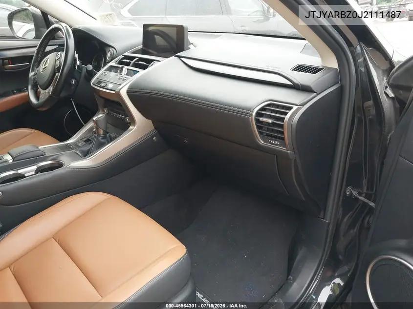 2018 Lexus Nx 300 VIN: JTJYARBZ0J2111487 Lot: 45564301