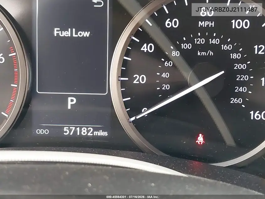 2018 Lexus Nx 300 VIN: JTJYARBZ0J2111487 Lot: 45564301