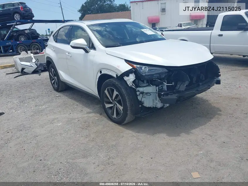 2018 Lexus Nx 300 VIN: JTJYARBZ4J2115025 Lot: 45606258