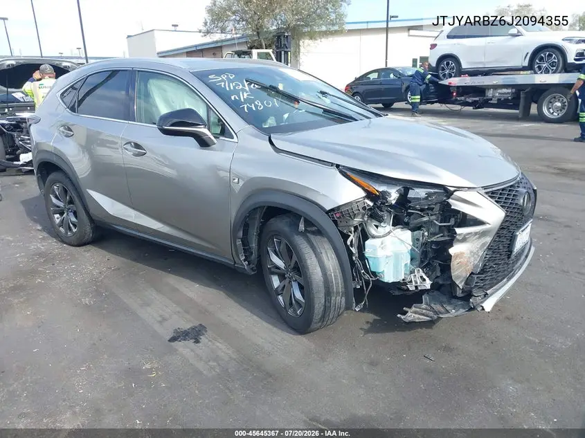 2018 Lexus Nx 300 F Sport VIN: JTJYARBZ6J2094355 Lot: 45645367