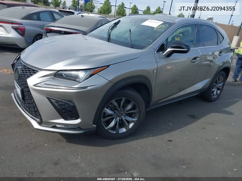 2018 Lexus Nx 300 F Sport VIN: JTJYARBZ6J2094355 Lot: 45645367