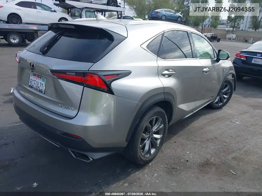 2018 Lexus Nx 300 F Sport VIN: JTJYARBZ6J2094355 Lot: 45645367