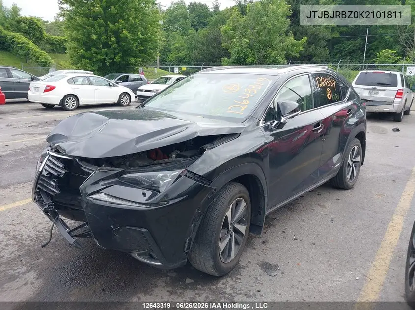 2019 Lexus Nx 300H VIN: JTJBJRBZ0K2101811 Lot: 12643319