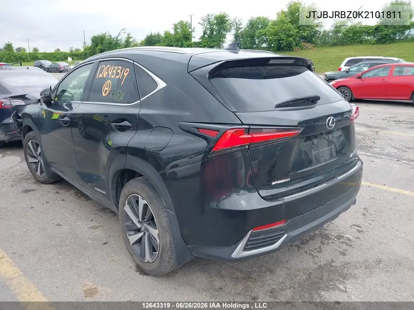 2019 Lexus Nx 300H VIN: JTJBJRBZ0K2101811 Lot: 12643319