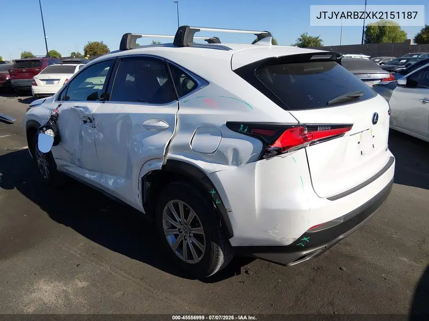 2019 Lexus Nx 300 VIN: JTJYARBZXK2151187 Lot: 45556999