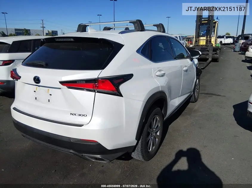 2019 Lexus Nx 300 VIN: JTJYARBZXK2151187 Lot: 45556999