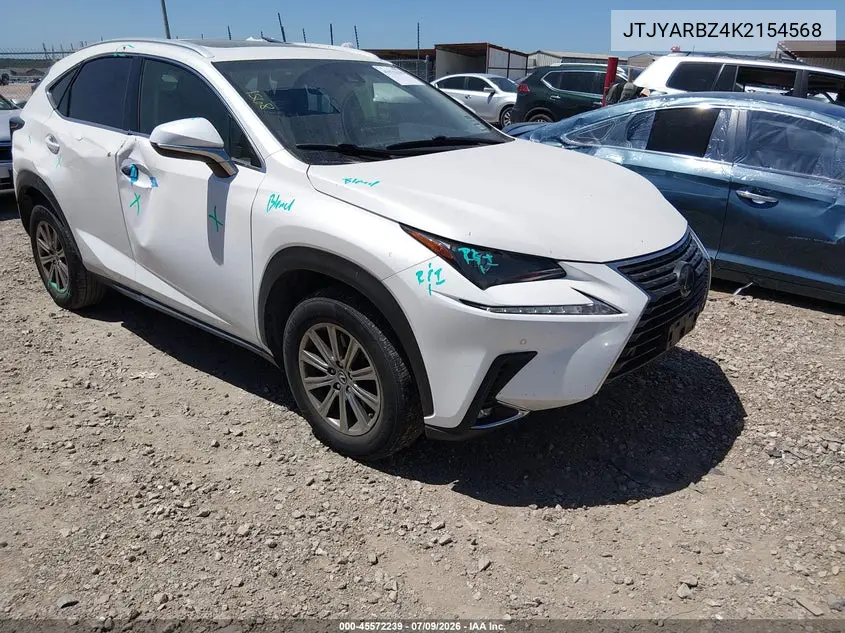 2019 Lexus Nx 300 VIN: JTJYARBZ4K2154568 Lot: 45572239
