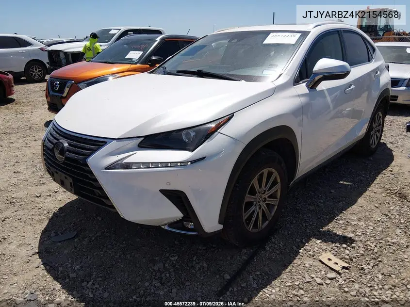 2019 Lexus Nx 300 VIN: JTJYARBZ4K2154568 Lot: 45572239