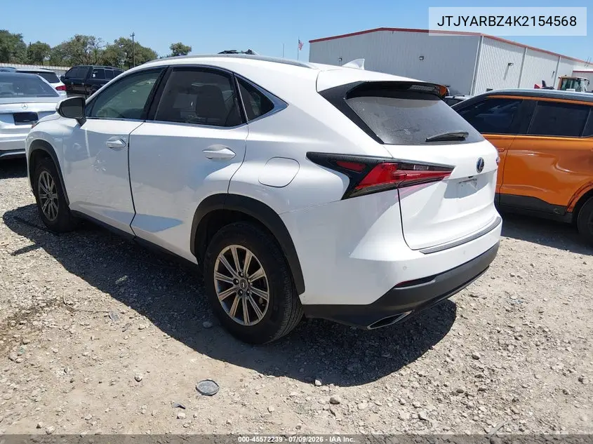 2019 Lexus Nx 300 VIN: JTJYARBZ4K2154568 Lot: 45572239