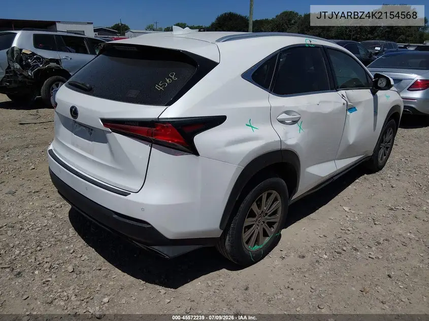 2019 Lexus Nx 300 VIN: JTJYARBZ4K2154568 Lot: 45572239