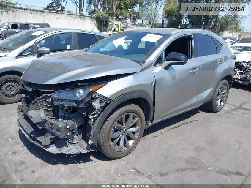2019 Lexus Nx 300 F Sport VIN: JTJYARBZ7K2125954 Lot: 45574334