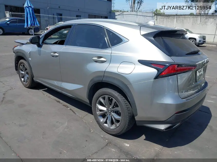 2019 Lexus Nx 300 F Sport VIN: JTJYARBZ7K2125954 Lot: 45574334