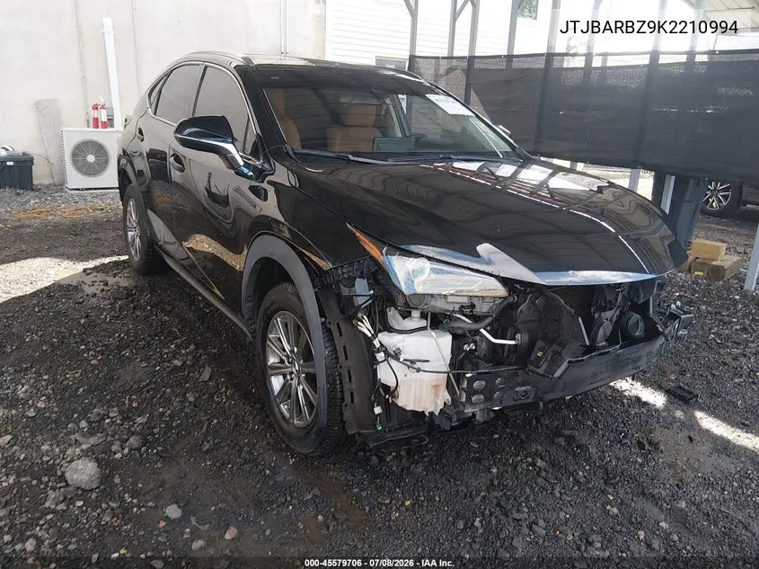 2019 Lexus Nx 300 VIN: JTJBARBZ9K2210994 Lot: 45579706