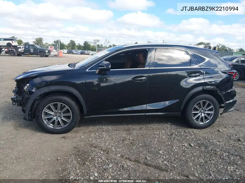 2019 Lexus Nx 300 VIN: JTJBARBZ9K2210994 Lot: 45579706