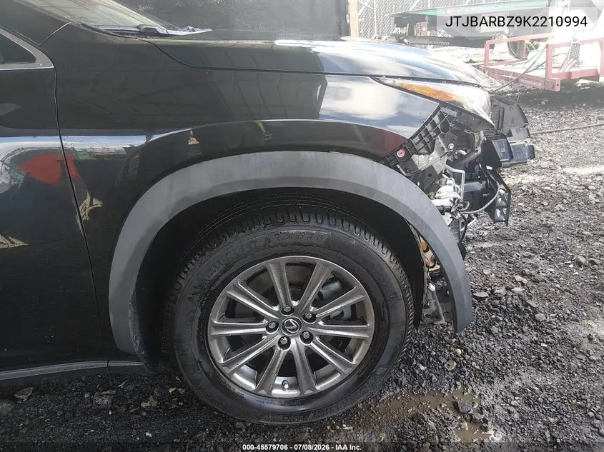 2019 Lexus Nx 300 VIN: JTJBARBZ9K2210994 Lot: 45579706