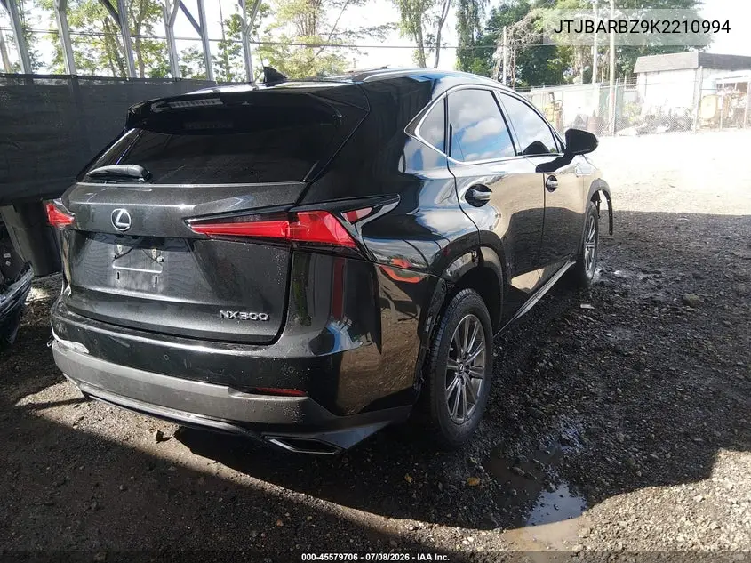 2019 Lexus Nx 300 VIN: JTJBARBZ9K2210994 Lot: 45579706