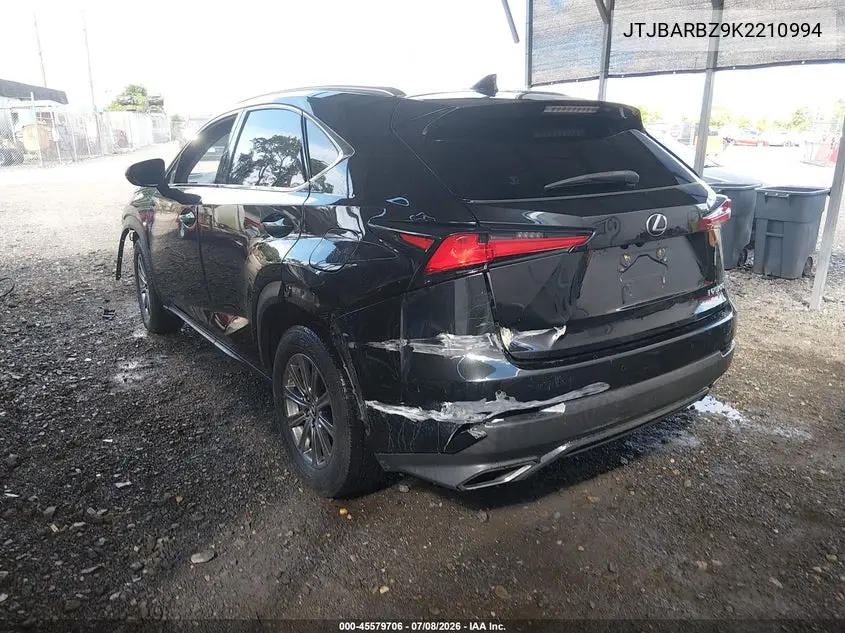 2019 Lexus Nx 300 VIN: JTJBARBZ9K2210994 Lot: 45579706