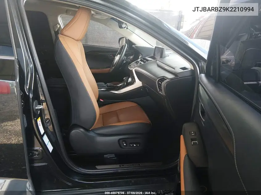 2019 Lexus Nx 300 VIN: JTJBARBZ9K2210994 Lot: 45579706