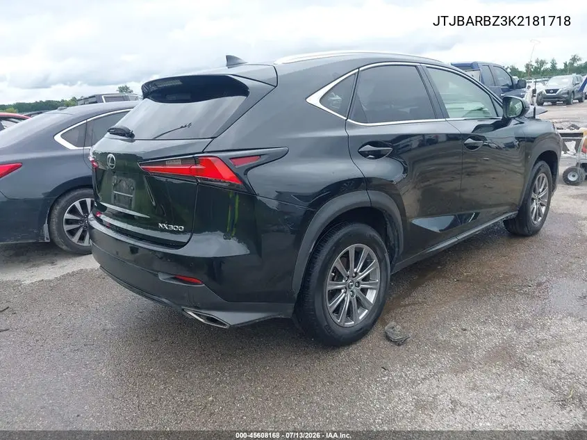 2019 Lexus Nx 300 VIN: JTJBARBZ3K2181718 Lot: 45608168