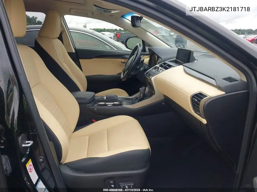 2019 Lexus Nx 300 VIN: JTJBARBZ3K2181718 Lot: 45608168