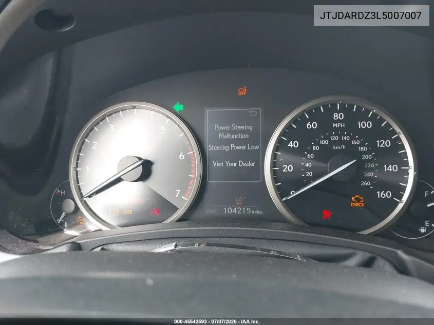 2020 Lexus Nx 300 VIN: JTJDARDZ3L5007007 Lot: 45542593