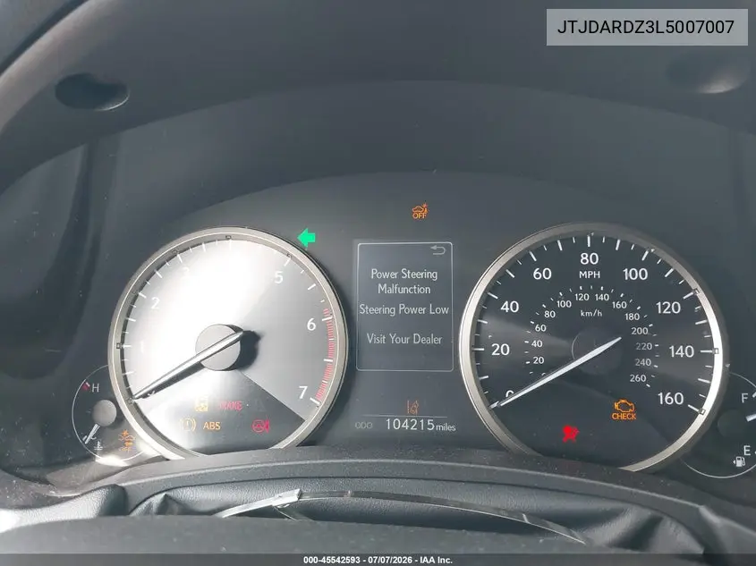 2020 Lexus Nx 300 VIN: JTJDARDZ3L5007007 Lot: 45542593