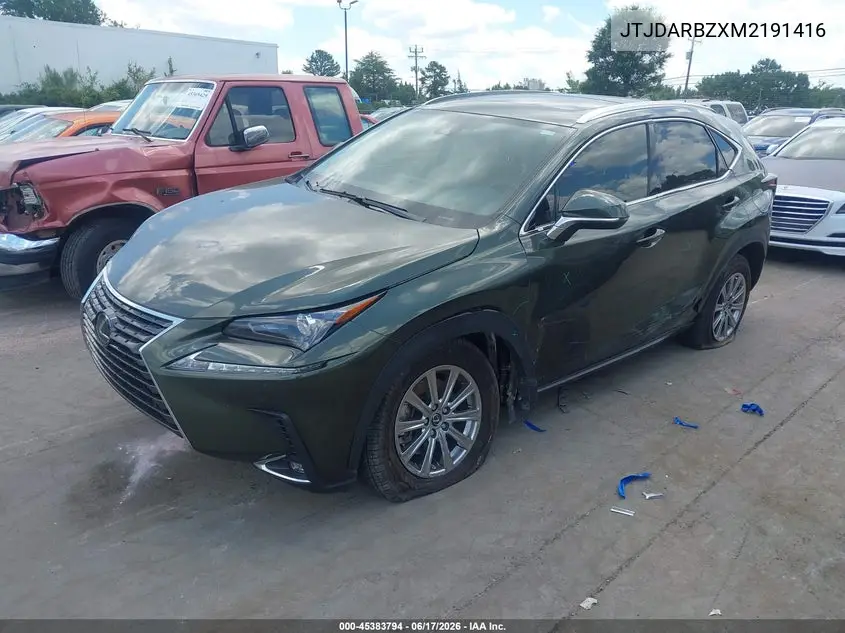 2021 Lexus Nx 300 VIN: JTJDARBZXM2191416 Lot: 45383794