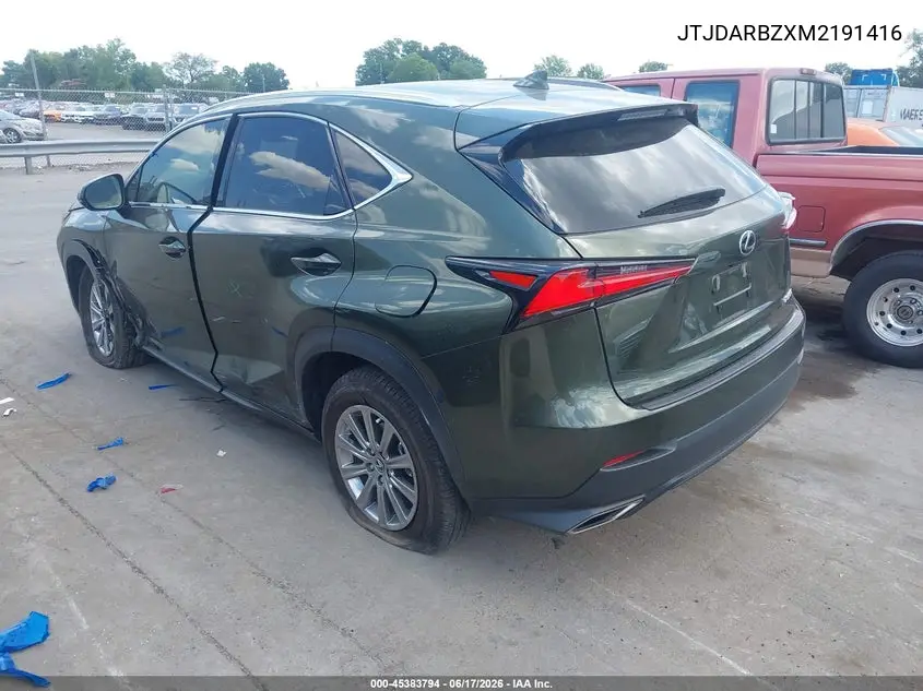 2021 Lexus Nx 300 VIN: JTJDARBZXM2191416 Lot: 45383794