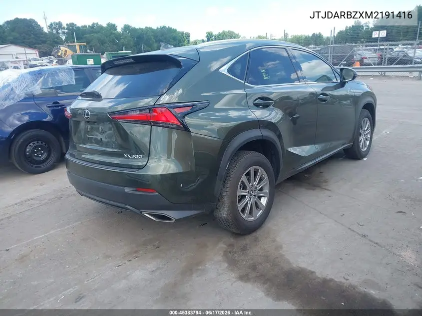 2021 Lexus Nx 300 VIN: JTJDARBZXM2191416 Lot: 45383794
